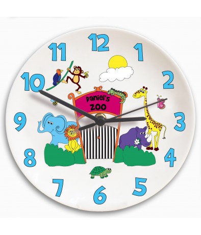 Personalised Clock � Children's (Zoo)