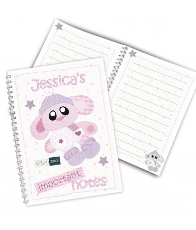 Personalised Cotton Zoo Bobbin the Bunny Notebook