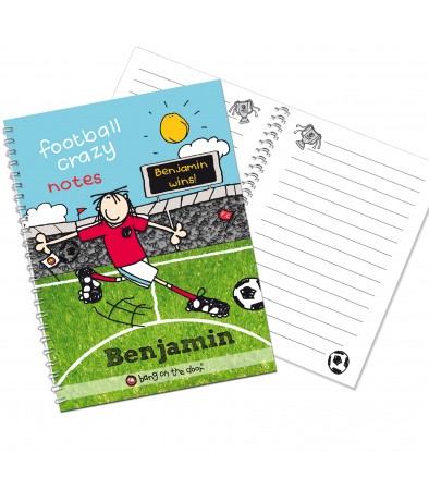 Personalised Bang on the Door Football Crazy A5 Notebook