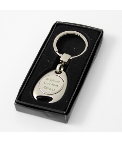 Personalised Trolley Coin Keyring