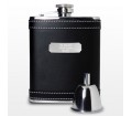 Personalised Black Leather Hipflask