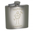 Personalised Stainless Steel Hipflask - Purple Ronnie