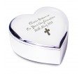 Personalised Trinket Box � Heart Shaped (Cross Design)