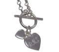 Personalised Necklace - Hearts T-Bar Necklace