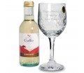 Personalised White Wine & Crystal Goblet Set
