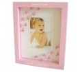 Personalised Wooden Photo Frame - Foot & Hand (Pink)