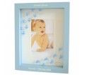 Personalised Wooden Photo Frame - Foot & Hand (Blue)