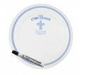 Personalised Message Plate -  Cross (Christening - Blue)