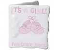 Personalised Bootee It's a Girl Message Card
