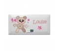 Personalised Door Plaque for Girl's Bedroom - Cotton Zoo (Tweed the Bear)