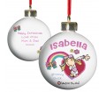 Personalised Girls Bauble - Bang on the Door (Groovy Chick)