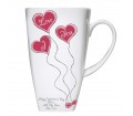 Personalised Heart Balloons Tall Latte Mug
