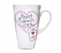 Personalised Heart Stitch Happy Mummy's Day Tall Latte Mug