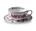 Personalised Tea Cup & Saucer - Bang on the Door (Dainty Dish)