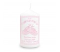 Personalised Bootee Pink Christening Candle