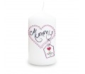 Personalised Heart Stitch Mummy Candle