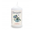 Personalised Cotton Zoo Denim the Lion Candle