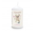 Personalised Cotton Zoo Pink Tweed the Bear Candle