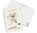 Personalised A5 Notebook � Cotton Zoo (Tweed the Bear- Pink)