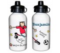 Personalised Boys Drinks Bottle - Bang on the Door (Football Crazy)