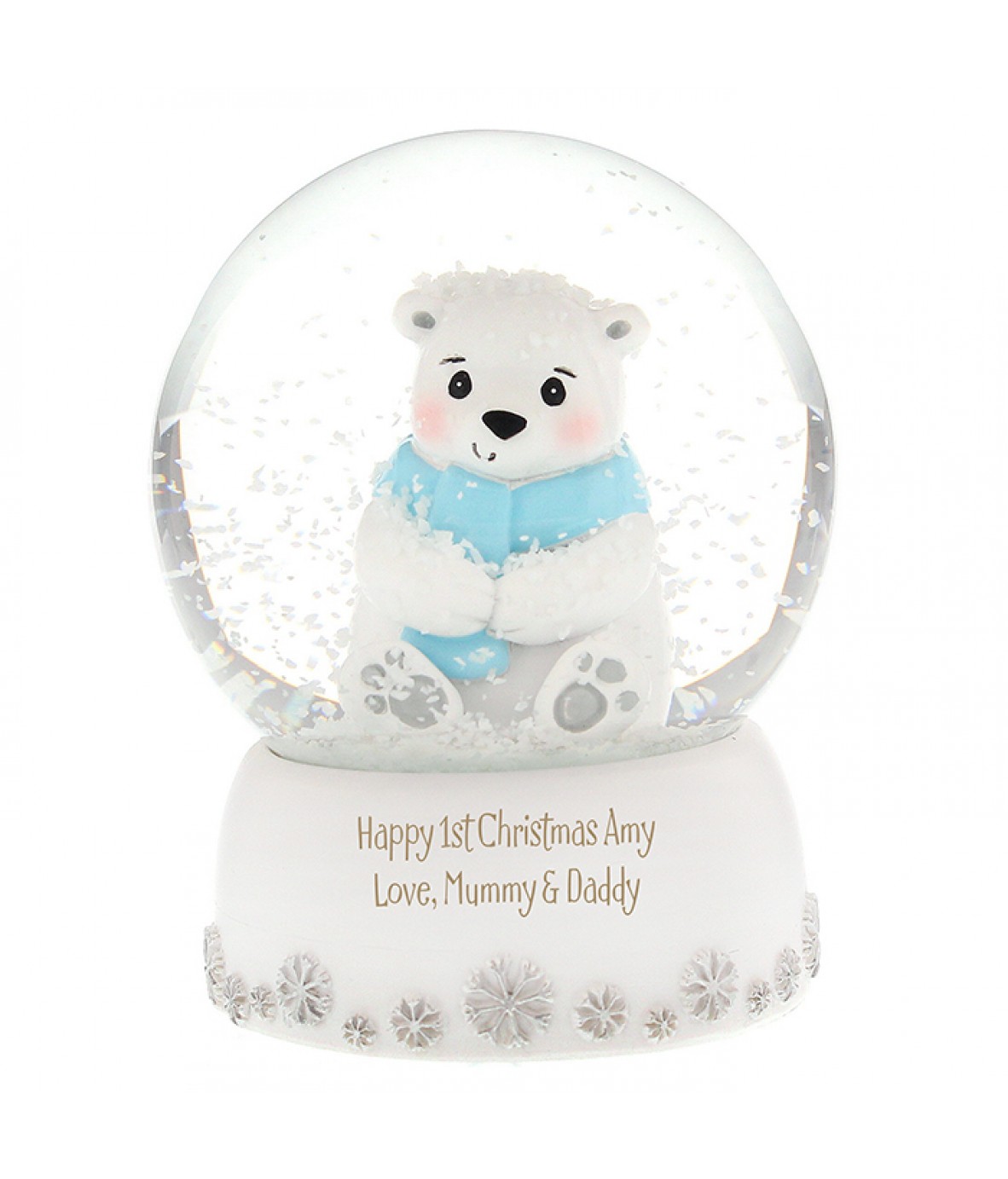 Personalised Polar Bear Snow Globe Just for Gifts